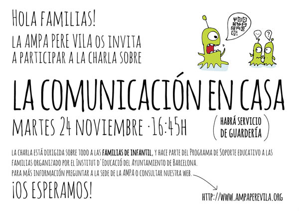 Rètol xerrada La comunicació a casa