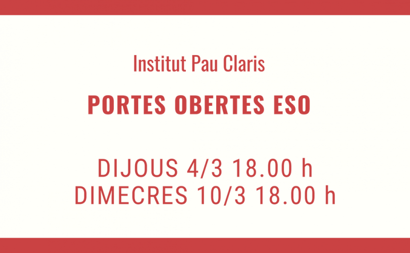Portes obertes Institut Pau Claris