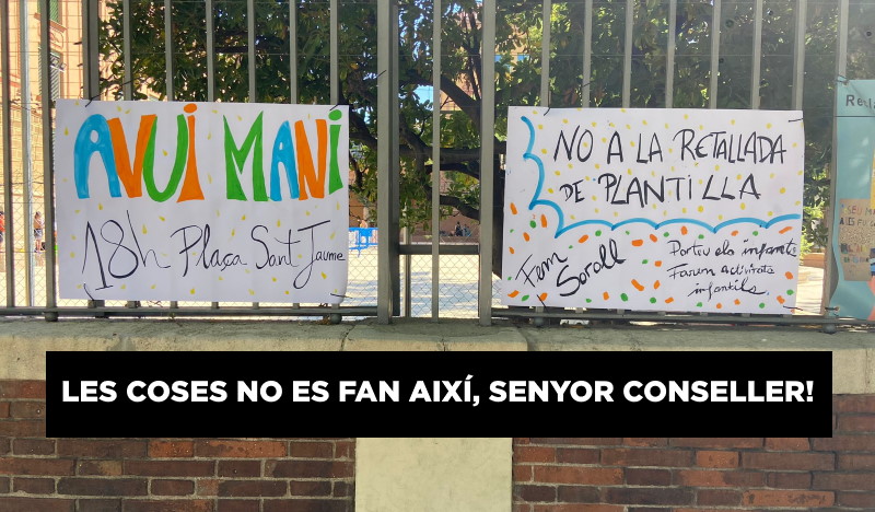 LES COSES NO ES FAN AIXÍ, SENYOR CONSELLER!